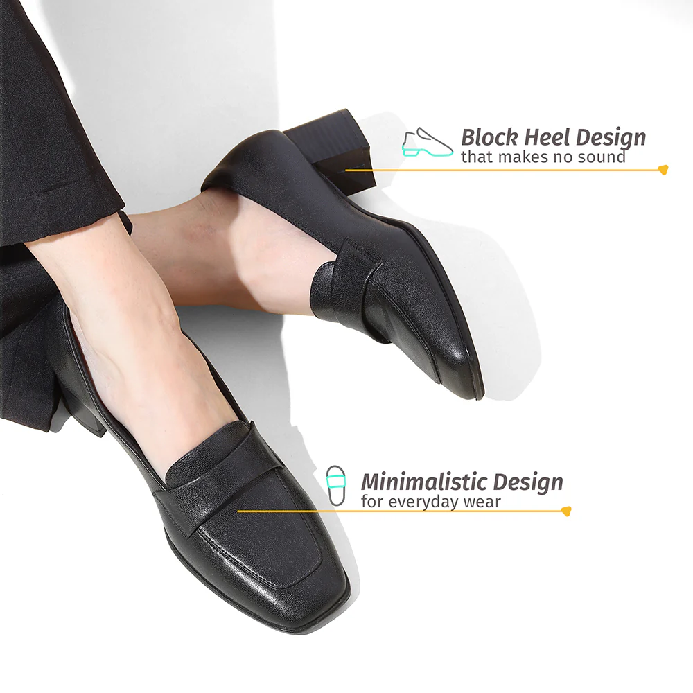 Bliss Heel Loafers For Women|Comfortable Work Heels| - Image 28