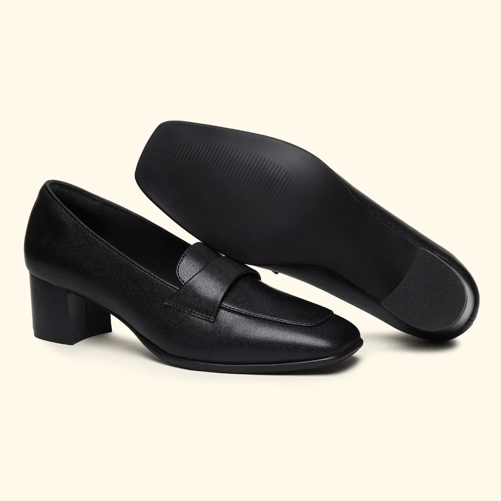 Bliss Heel Loafers For Women|Comfortable Work Heels| - Image 29