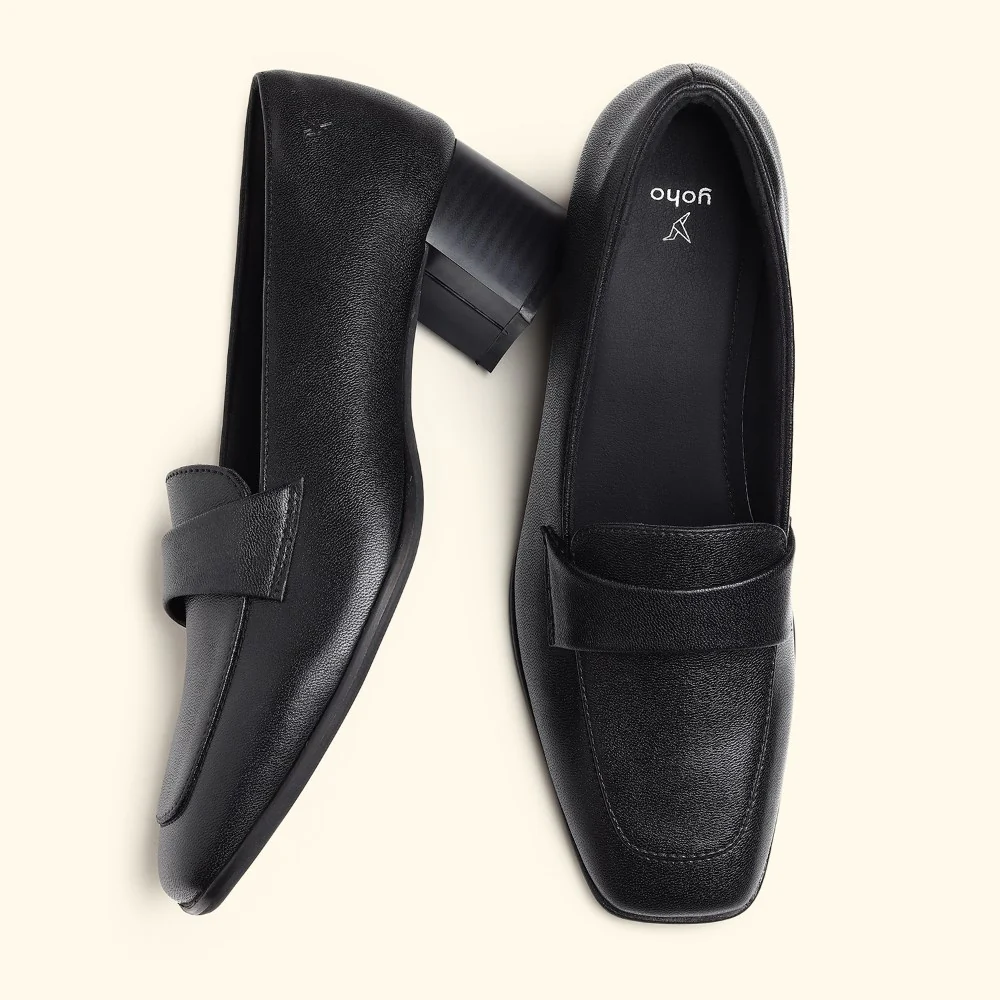 Bliss Heel Loafers For Women|Comfortable Work Heels| - Image 33