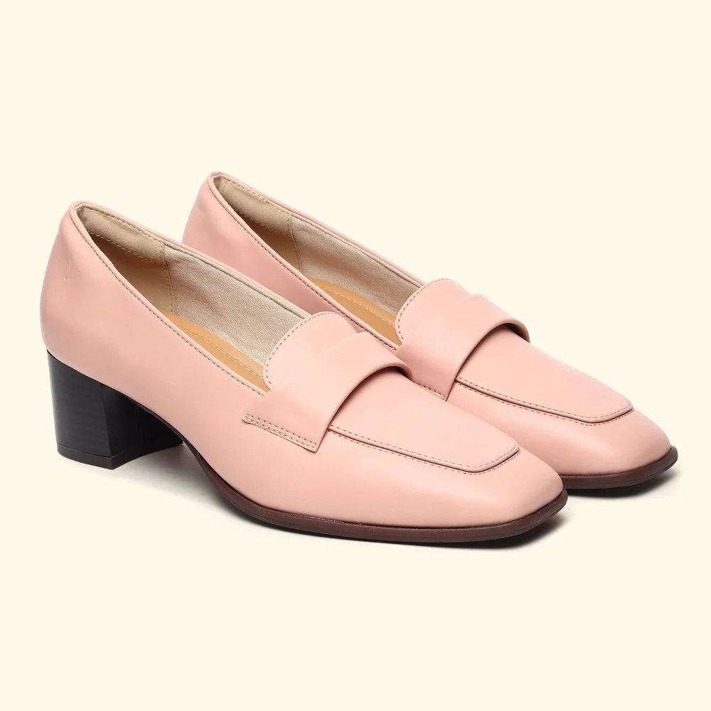 Bliss Heel Loafers For Women|Comfortable Work Heels| - Image 34