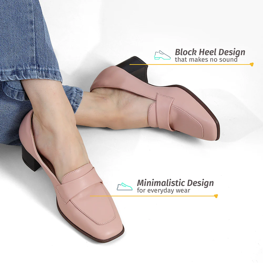 Bliss Heel Loafers For Women|Comfortable Work Heels| - Image 39