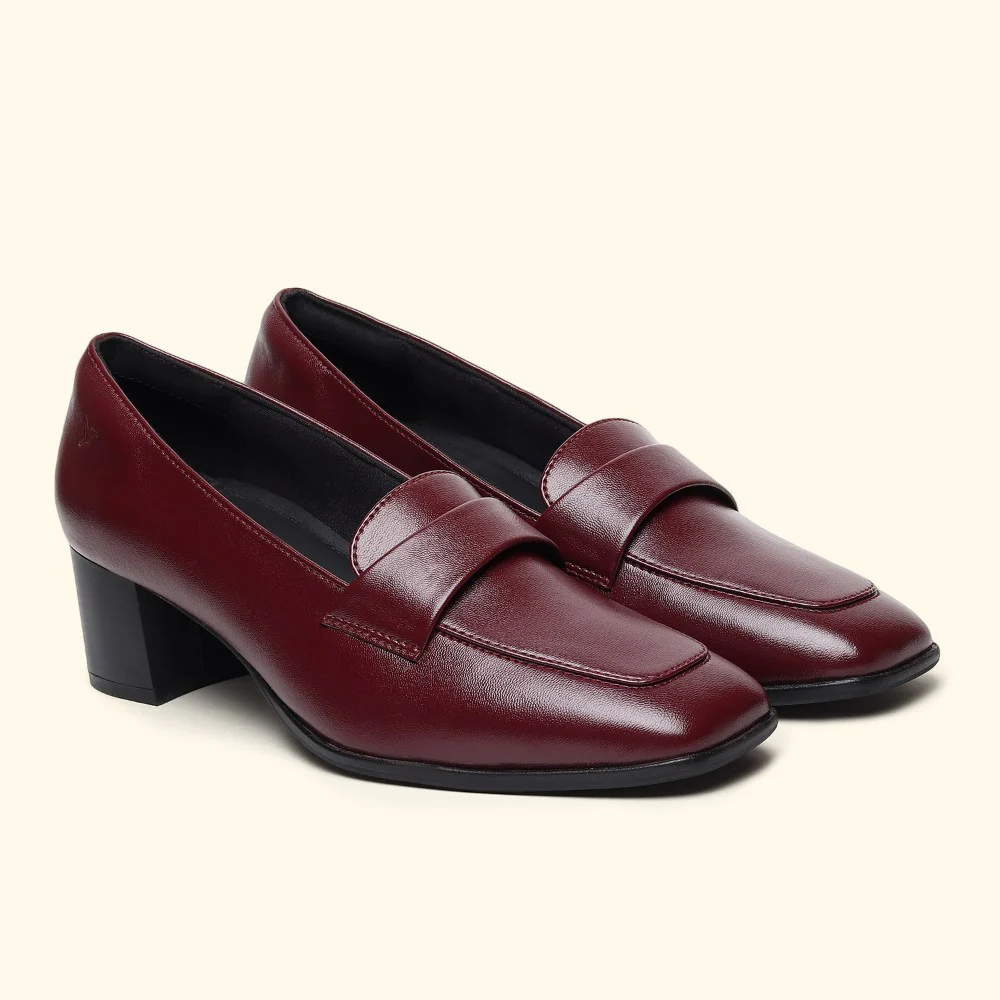 Bliss Heel Loafers For Women|Comfortable Work Heels| - Image 45