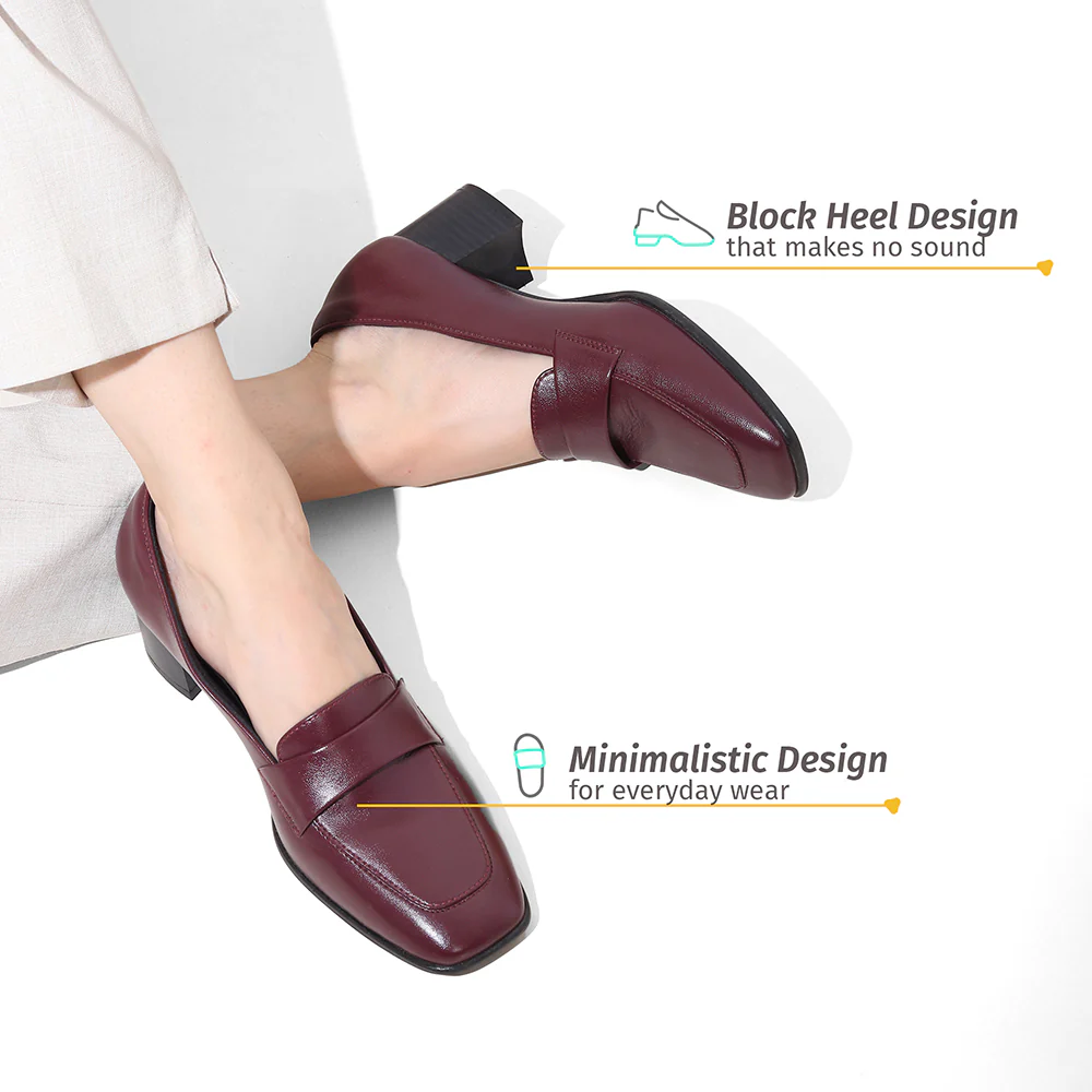 Bliss Heel Loafers For Women|Comfortable Work Heels| - Image 50