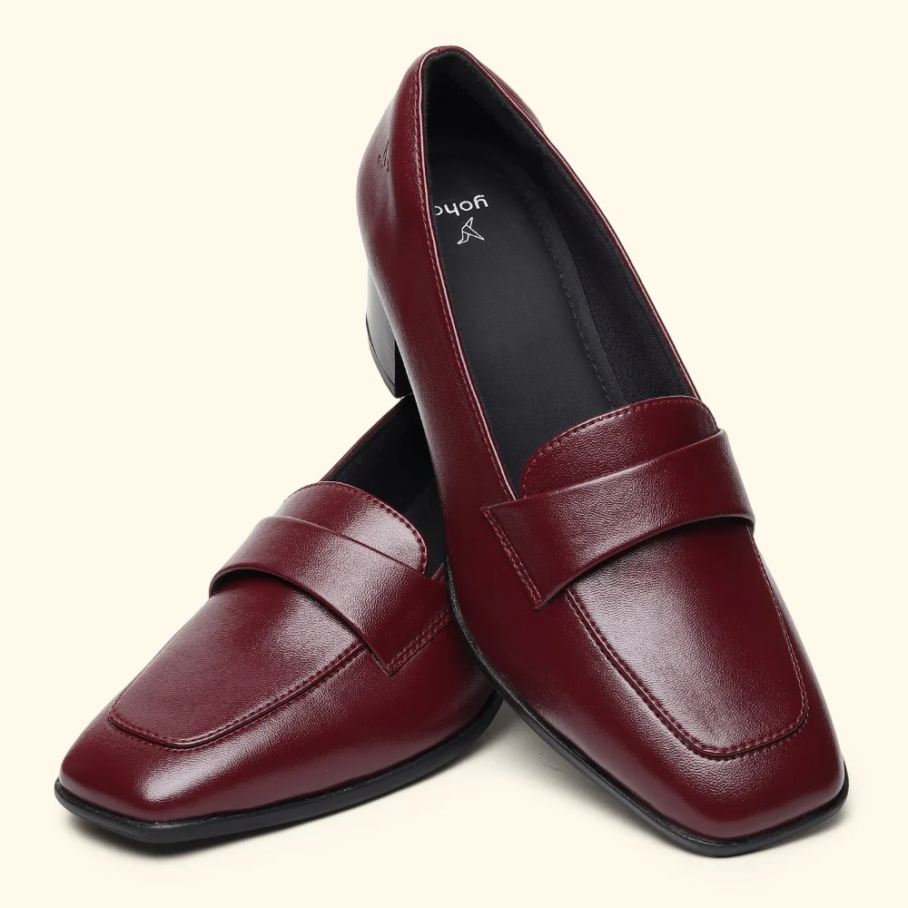 Bliss Heel Loafers For Women|Comfortable Work Heels| - Image 54