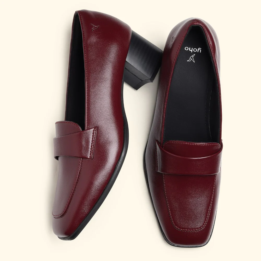 Bliss Heel Loafers For Women|Comfortable Work Heels| - Image 55