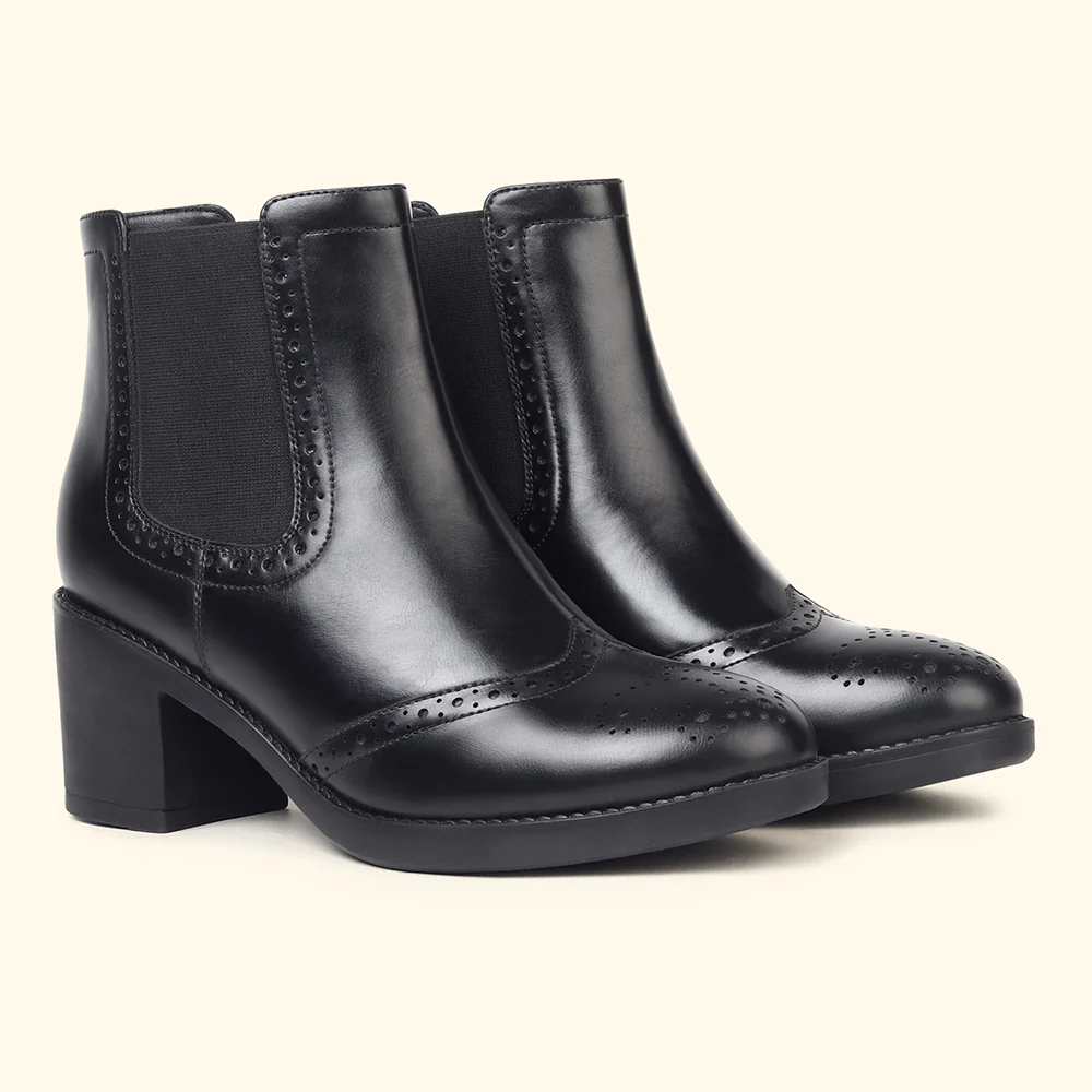 Midnight Brogue Ankle Boots for Women - Image 2
