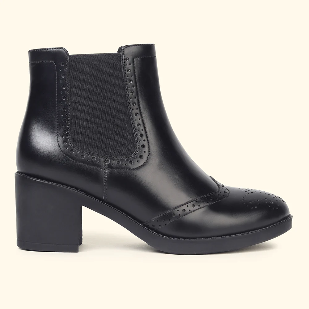 Midnight Brogue Ankle Boots for Women - Image 3