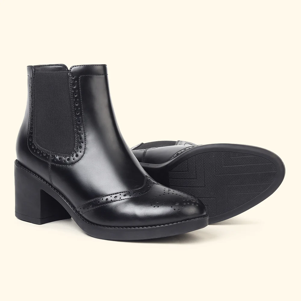 Midnight Brogue Ankle Boots for Women - Image 4