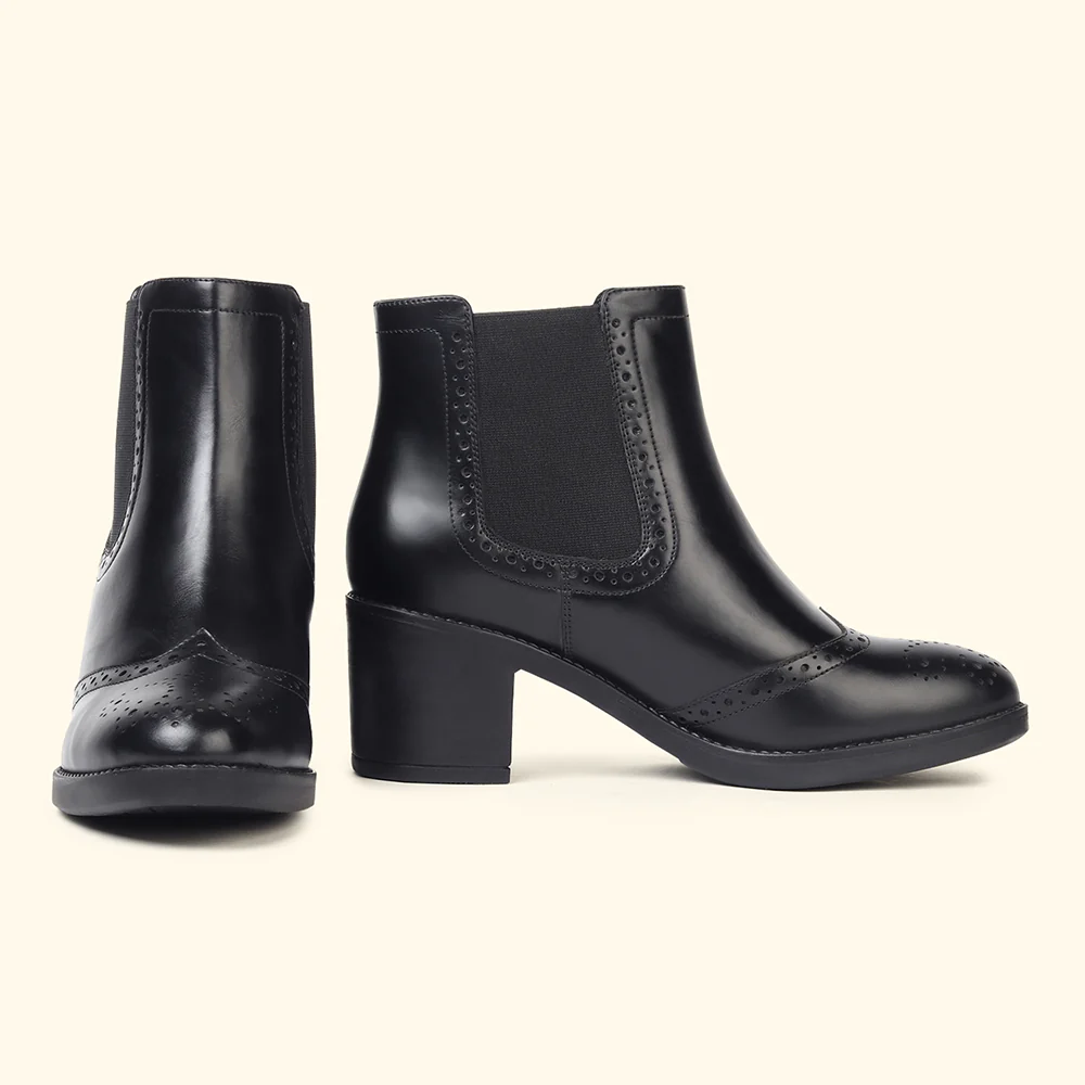 Midnight Brogue Ankle Boots for Women - Image 5