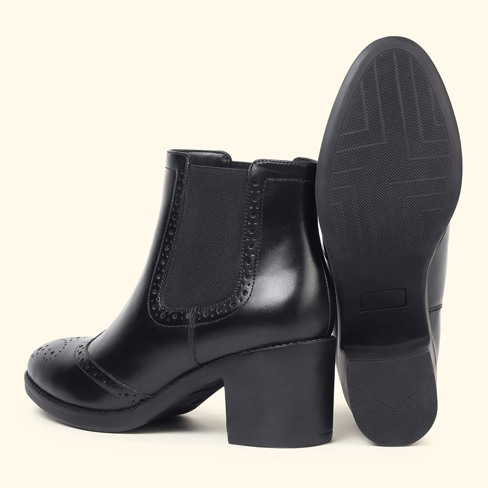 Midnight Brogue Ankle Boots for Women - Image 6