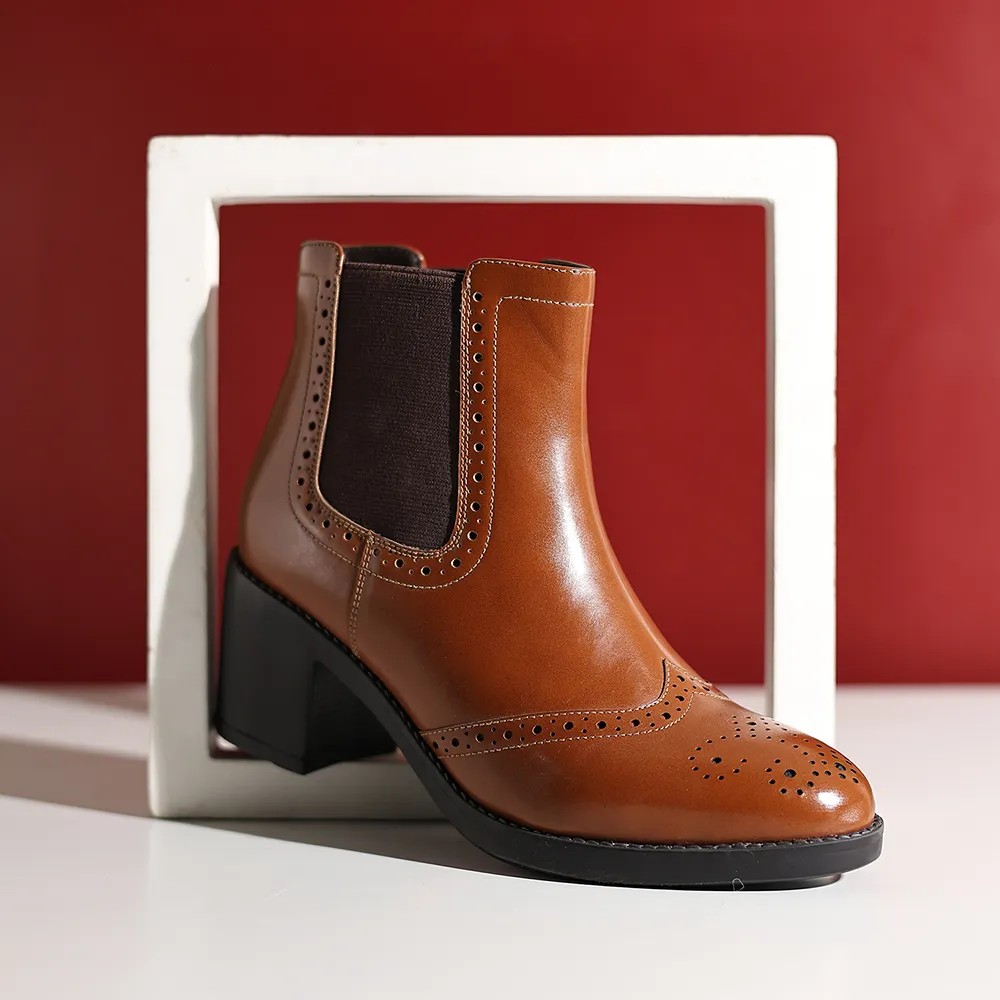 Midnight Brogue Ankle Boots for Women - Image 7