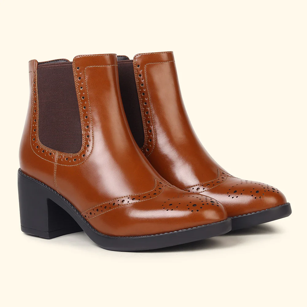Midnight Brogue Ankle Boots for Women - Image 8