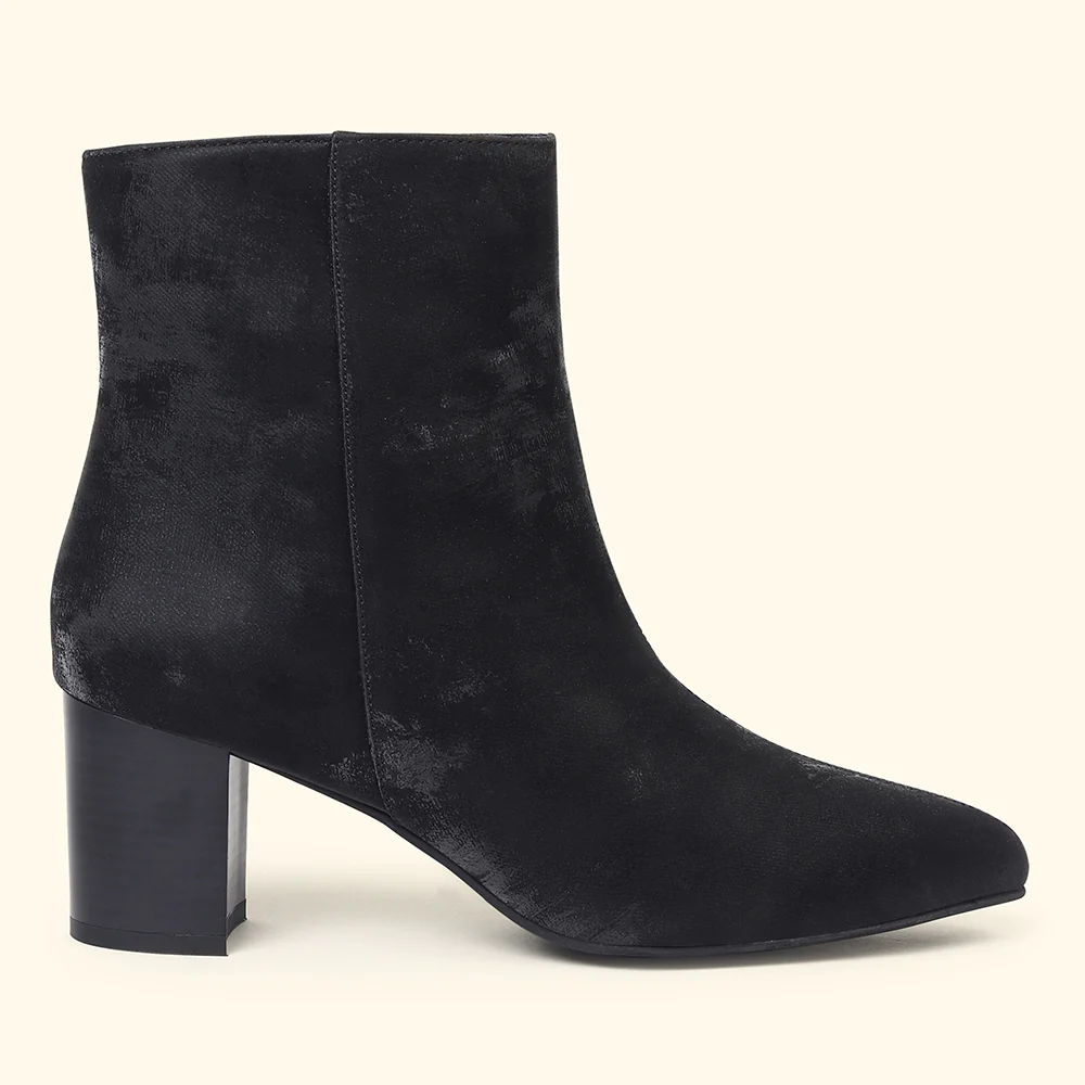 Midnight Velvet Ankle Length Boots for Women - Image 4