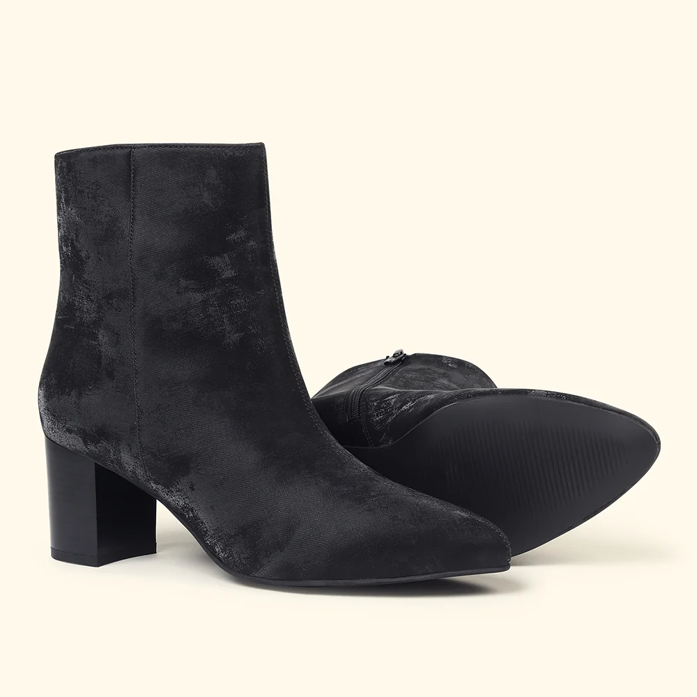 Midnight Velvet Ankle Length Boots for Women - Image 5