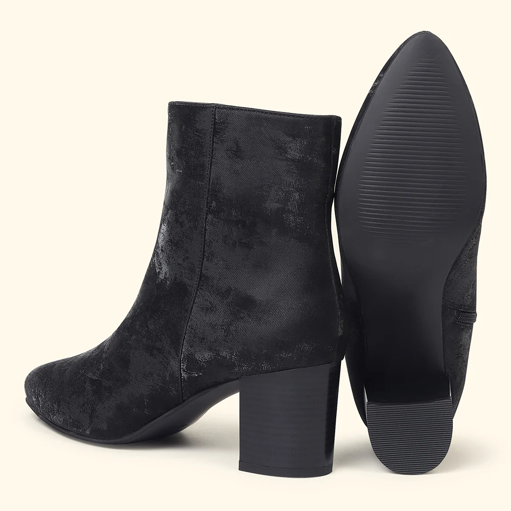 Midnight Velvet Ankle Length Boots for Women - Image 7