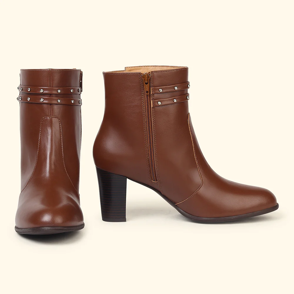 Stellar Metal Studs Ankle Length Boots for Women - Image 10