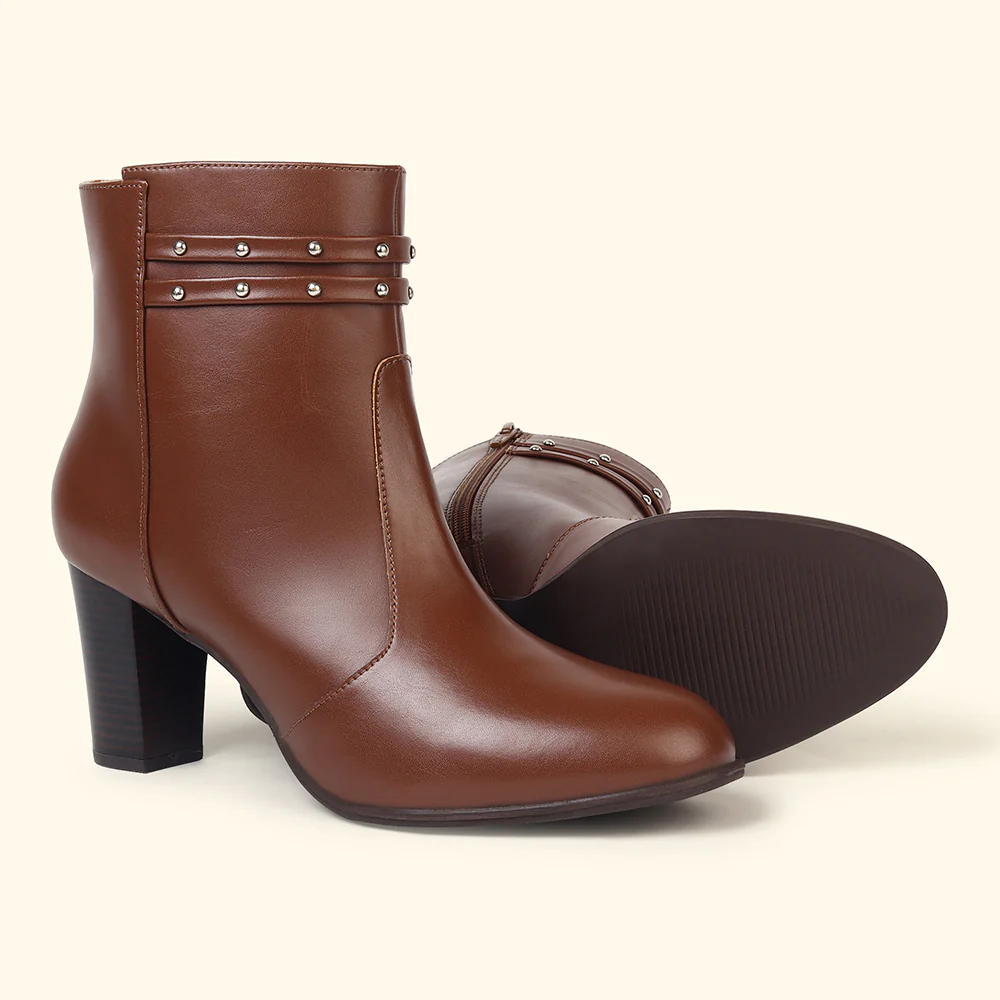 Stellar Metal Studs Ankle Length Boots for Women - Image 11