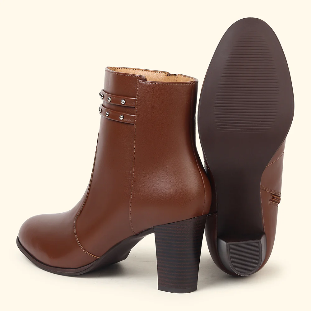 Stellar Metal Studs Ankle Length Boots for Women - Image 12