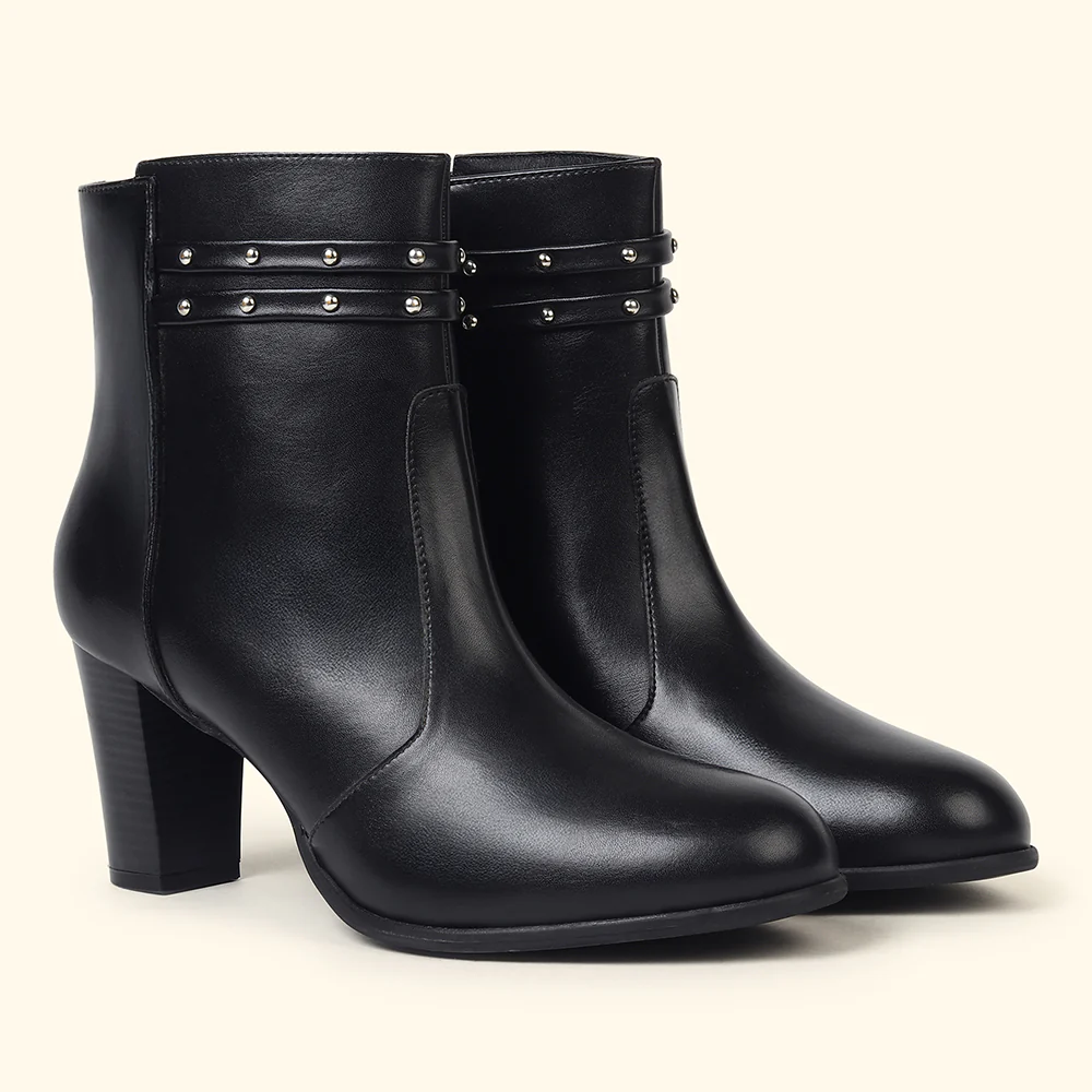 Stellar Metal Studs Ankle Length Boots for Women - Image 2