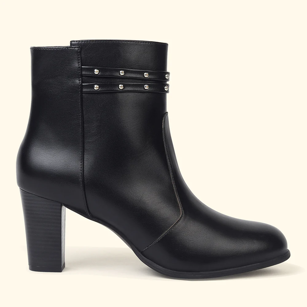 Stellar Metal Studs Ankle Length Boots for Women - Image 3
