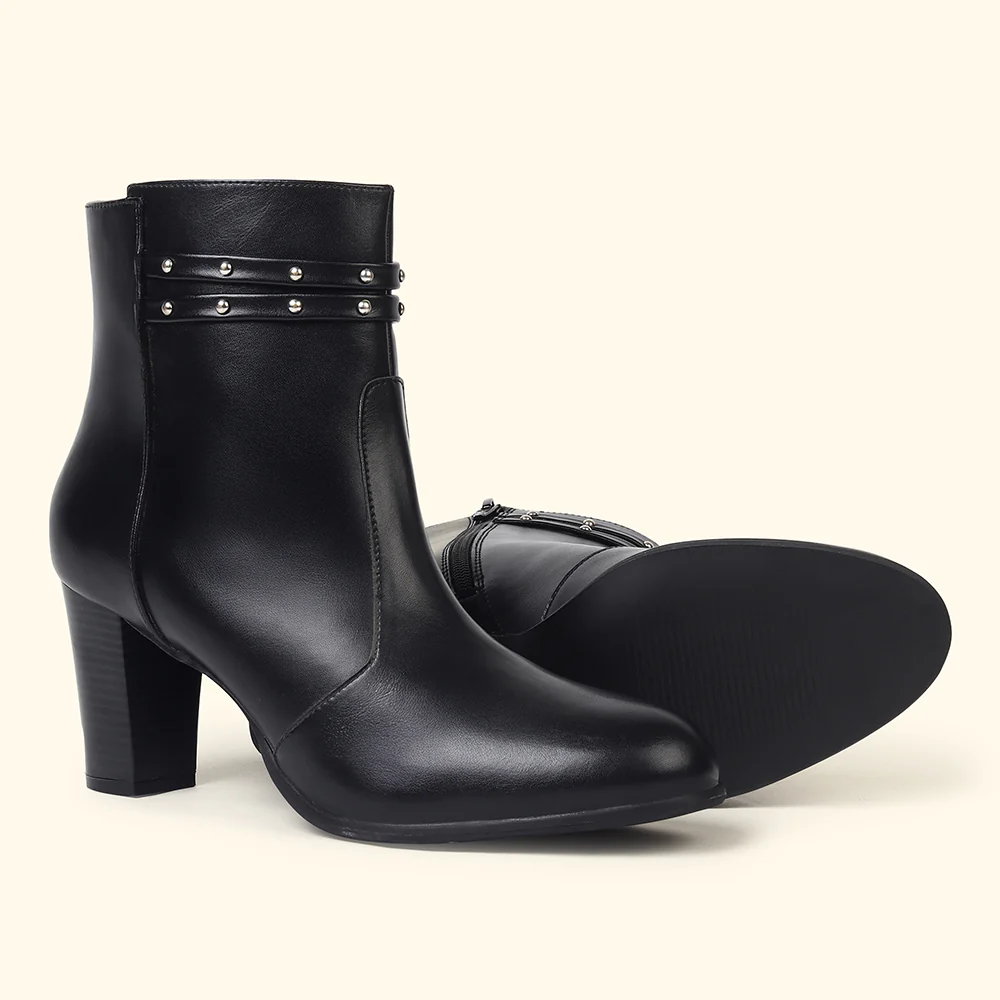 Stellar Metal Studs Ankle Length Boots for Women - Image 5