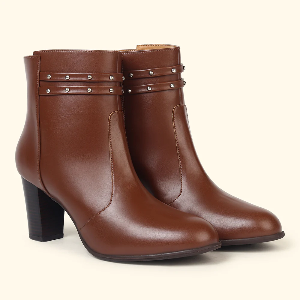 Stellar Metal Studs Ankle Length Boots for Women - Image 8