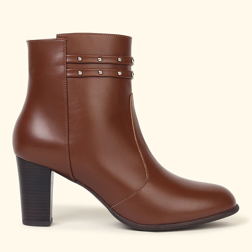 Stellar Metal Studs Ankle Length Boots for Women - Image 9