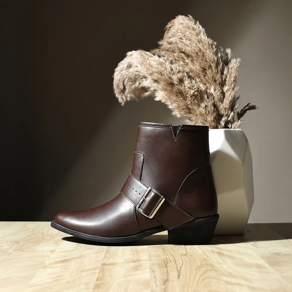 Side buckle Suede Ankle Boots for Women - Image 8