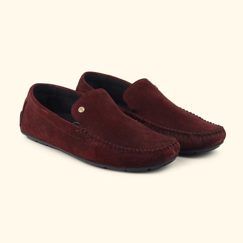 Lofos 001 for Men - Maroon Suede Loafers - Image 3
