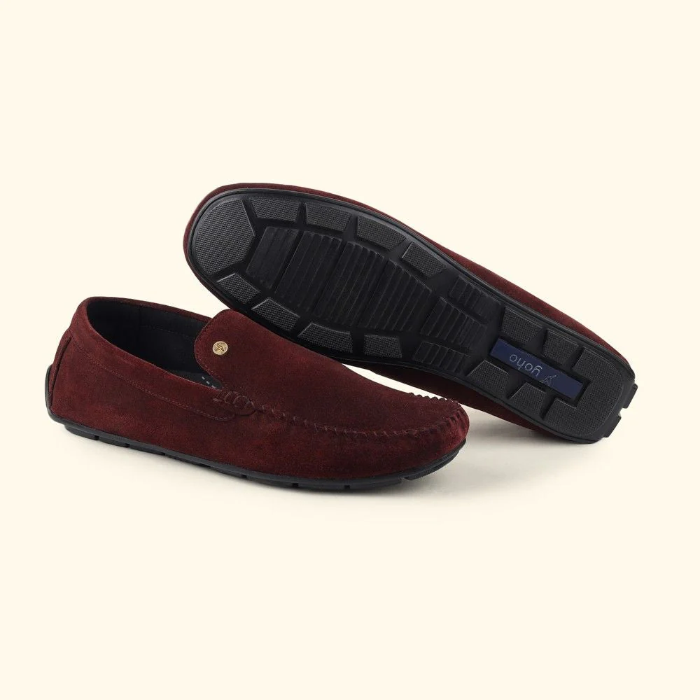 Lofos 001 for Men - Maroon Suede Loafers - Image 7