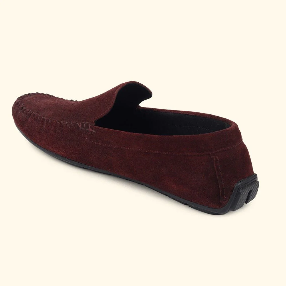 Lofos 001 for Men - Maroon Suede Loafers - Image 9