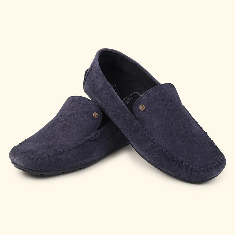 Lofos 001 for Men - Mystery Blue Suede Loafers - Image 3