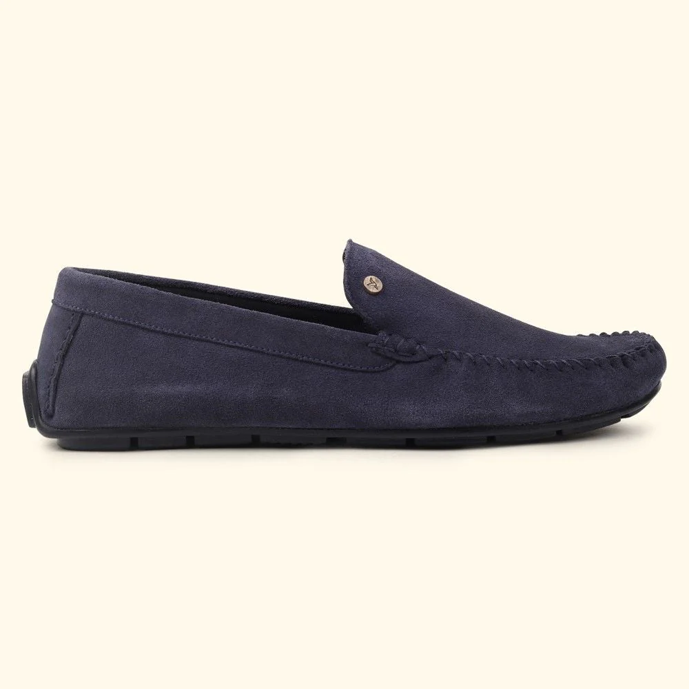 Lofos 001 for Men - Mystery Blue Suede Loafers - Image 4