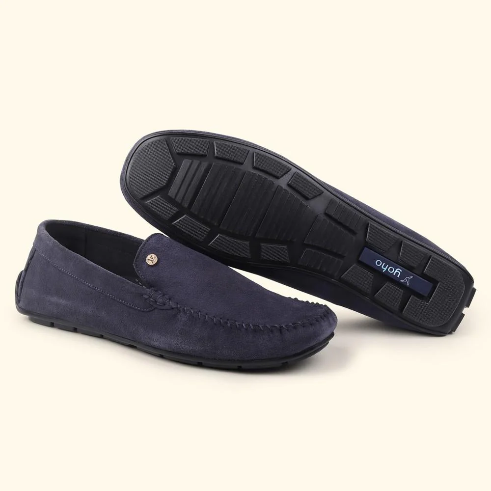 Lofos 001 for Men - Mystery Blue Suede Loafers - Image 6