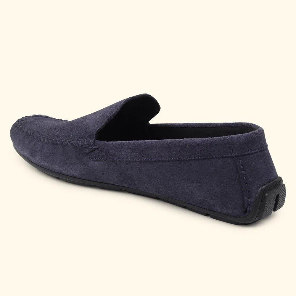 Lofos 001 for Men - Mystery Blue Suede Loafers - Image 8
