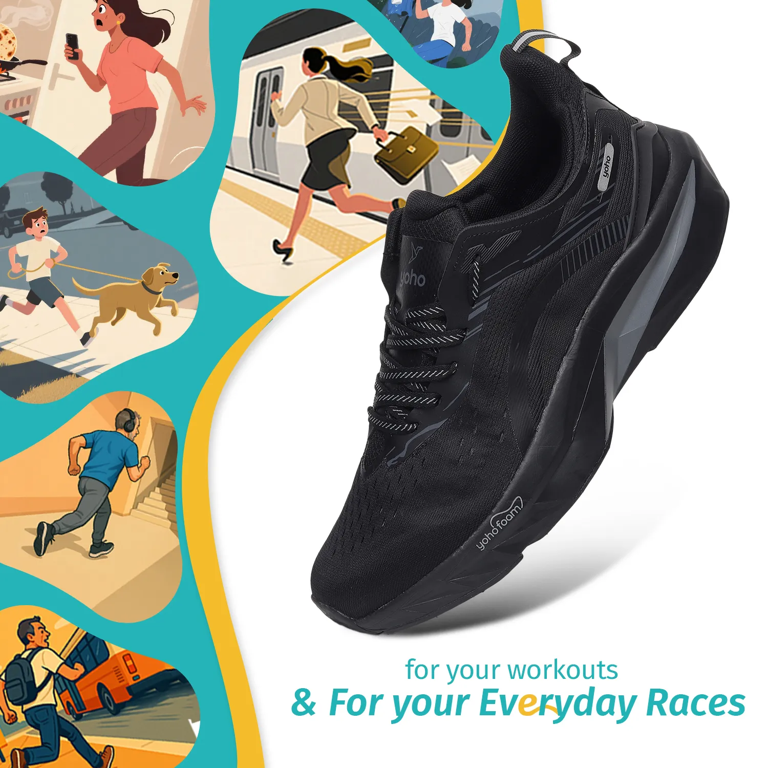 PitStop 1100 Sports Shoes for Men - Deep Sea Black - Image 10